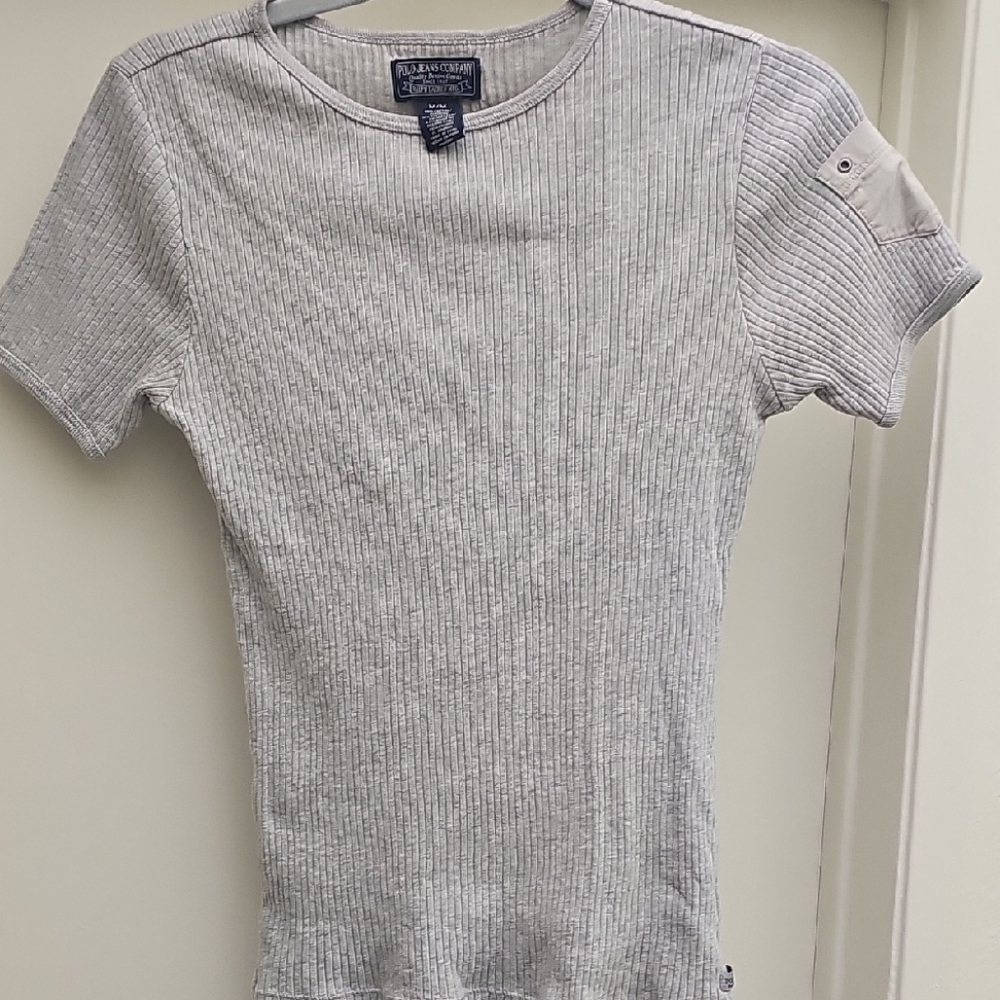 Ralph Lauren Light Gray Ribbed Tee